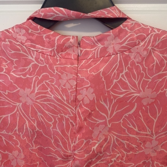 Vintage 50 60s ELEANORE HADLEY pink/white Floral Puff Sleeve Hippie Dress LG - Picture 7 of 9